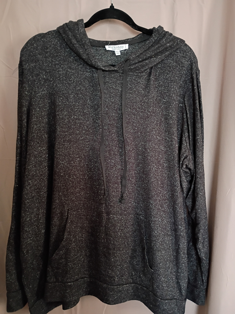 Workshop Republic Clothing Women's Charcoal Speckled Long Sleeve Hoodie